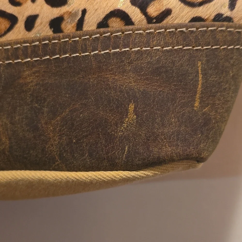 Myra Bag Tan and Brown Animal Print Tote